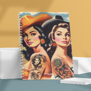 Caderno Espiral Vaqueiras Tatuadas Vintage