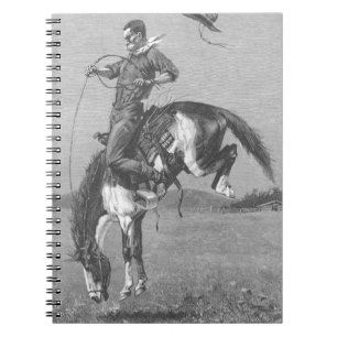Caderno Espiral Vaqueiros de Rodeio Antigos, Cavalo Bronco por Rem