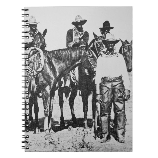 Caderno Espiral Vaqueiros pretos em Bonham, Texas, c.1890 (foto de (Frente)
