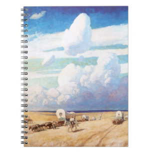Caderno Espiral Vaqueiros Western Vintage, Carroças Cobertas por W