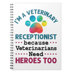 Caderno Espiral Vara de Apreciação Cuta do Recepcionista Veterin