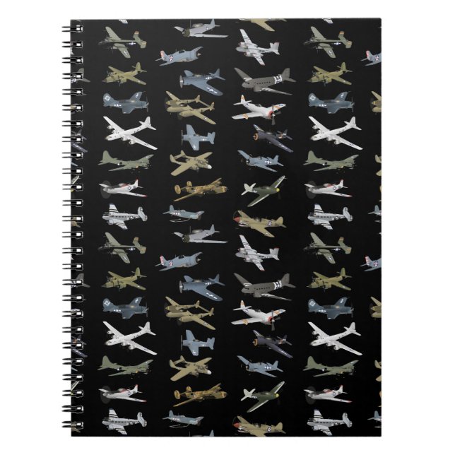 Caderno Espiral Vários aviões americanos WW2 (Frente)