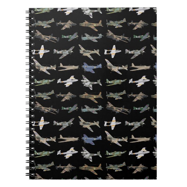 Caderno Espiral Vários aviões britânicos WW2 (Frente)