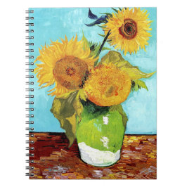 Caderno Espiral Vase com Três Girassóis (1888) espiral Van Gogh