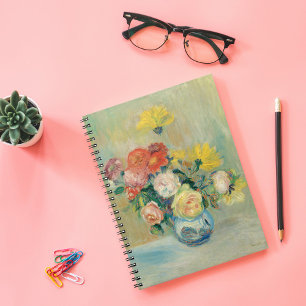 Caderno Espiral Vase de Rosas e Dahlias Renoir