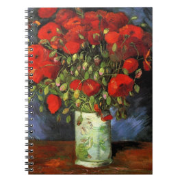 Caderno Espiral Vase with Red Poppies by Vincent Van Gogh