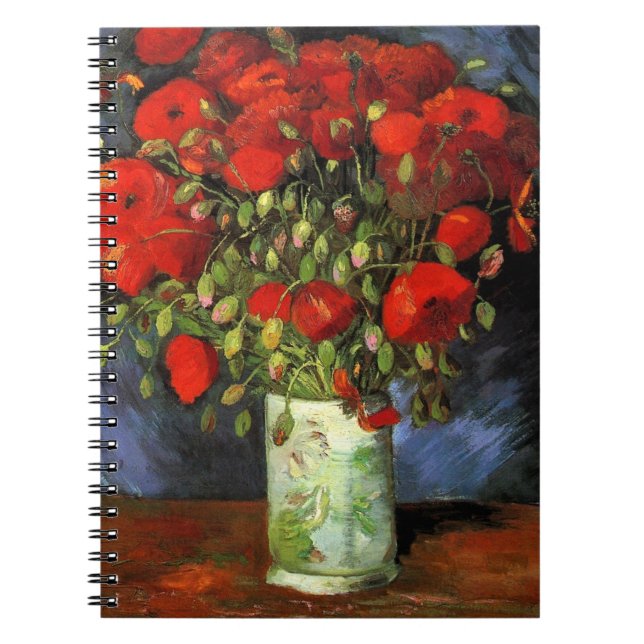Caderno Espiral Vase with Red Poppies by Vincent Van Gogh  (Frente)