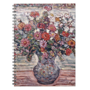 Caderno Espiral Vaso de Flores, Zinnias por Maurice Prendergast