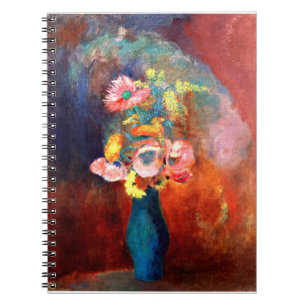 Caderno Espiral Vaso Eetéreo de Flores, pintura de Odilon Redon