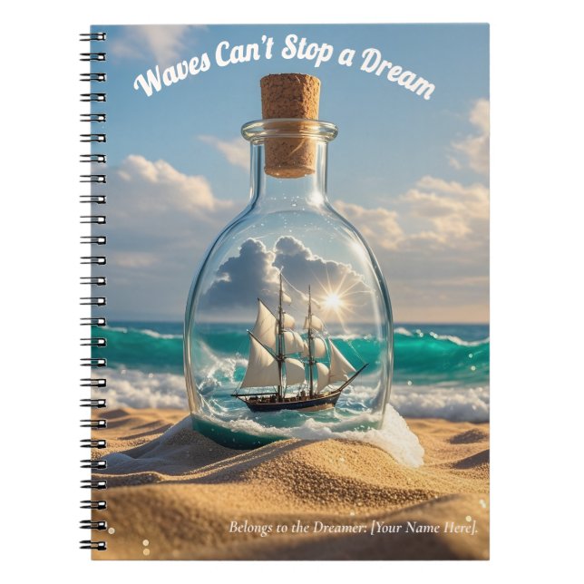 Caderno Espiral Vaso Mágico Marítimo (Frente)