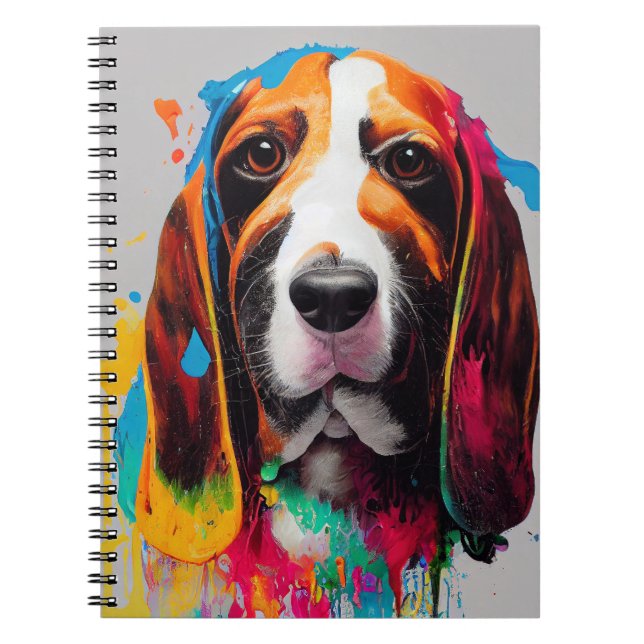 Caderno Espiral Vasset Hound Dog Pet Cute Adorable Animal Company (Frente)