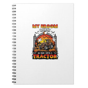Caderno Espiral Vassoura Quebrou Trator Halloween Bruxas Fantasmas