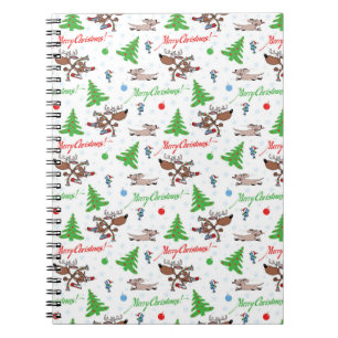Caderno Espiral veado de natal louco