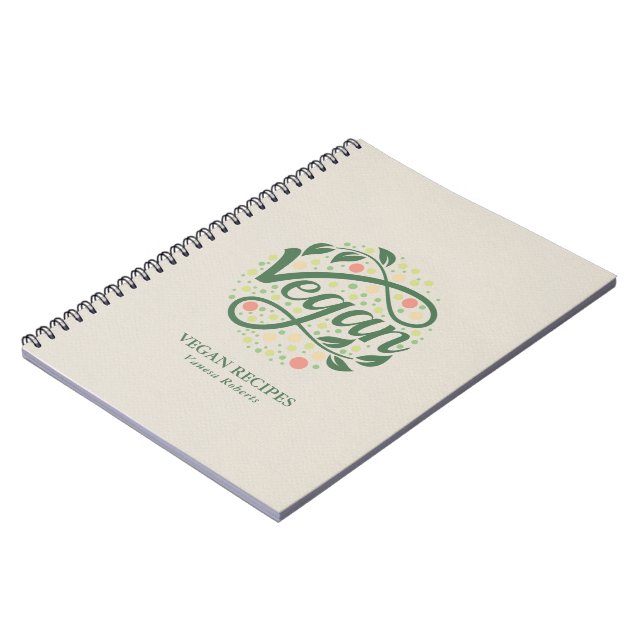 Caderno Espiral Vegan - Elegante design de tipografia criativa mod (Left Side)