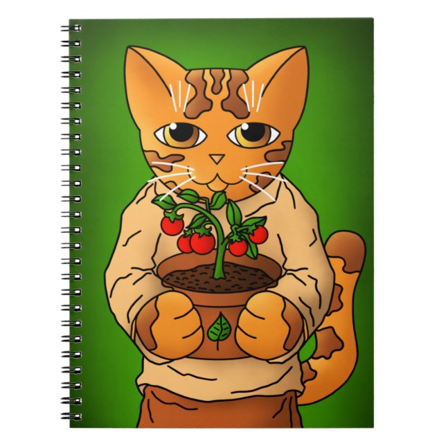 Caderno Espiral Vegan Gardener Cat (Frente)