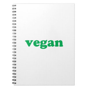 Caderno Espiral "Vegan", letras verdes, fundo branco