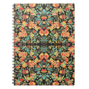 Caderno Espiral Vegetação abstrato decorativa caótica sem costu