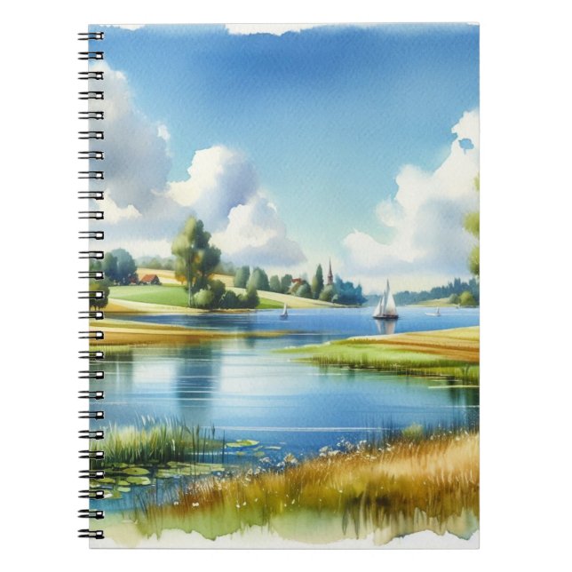 Caderno Espiral Velero Em Um Lago (Frente)