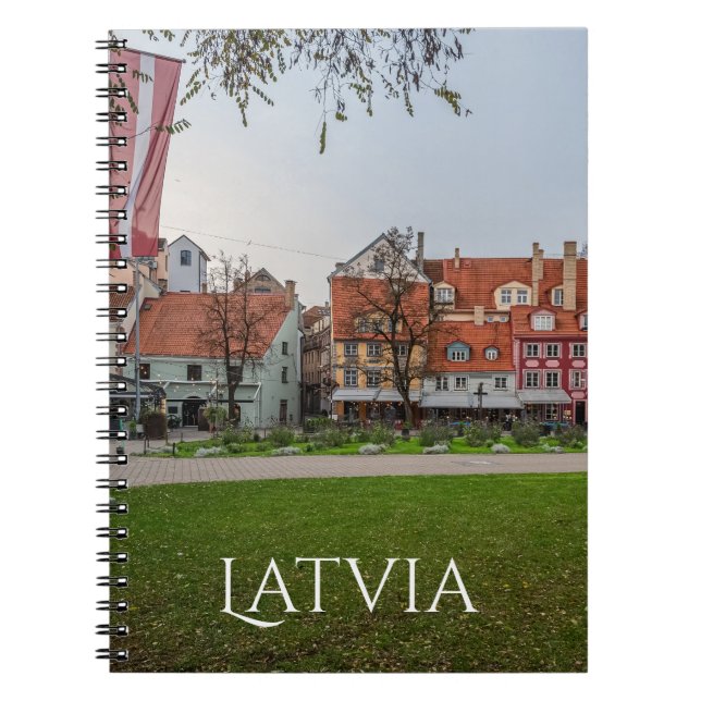 Caderno Espiral Velha cidade de Riga no outono (Frente)