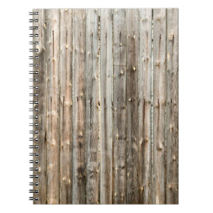 Caderno Espiral Velho decor interior do painel de madeira, dorso