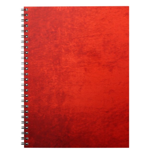 CADERNO ESPIRAL VELUDO VERMELHO ESMAGADO (Frente)