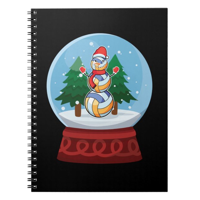 Caderno Espiral Vendedor de Voleibol da Neve de Natal (Frente)