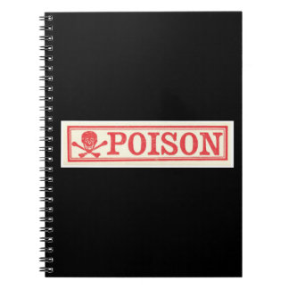 Caderno Espiral Veneno 01 Rótulo Apotecário Caveira e Crossbones
