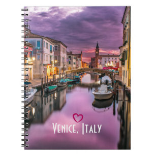 Caderno Espiral Veneza, Itália Canal Cênico e Arquitetura Veneza