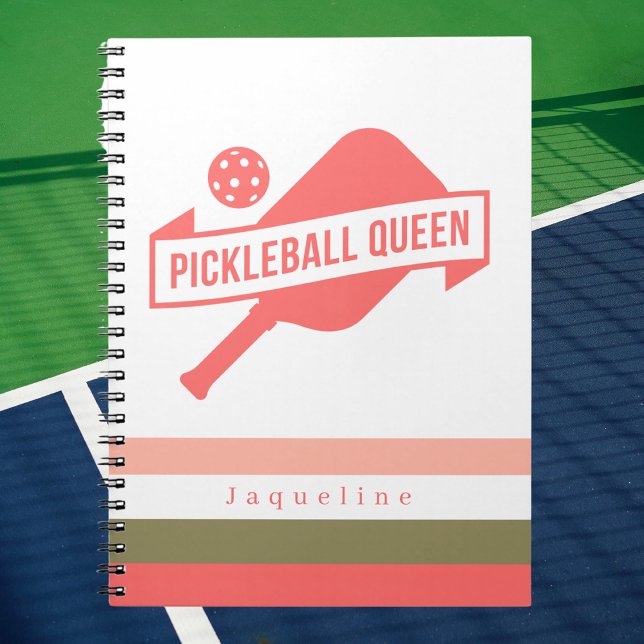 Caderno Espiral Ventilador de Pickleball Moderno de Na moda único (Criador carregado)