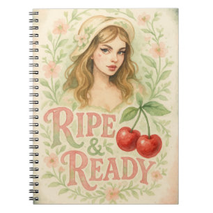 Caderno Espiral Verão Maduro & Pronto Boho Floral Cereja Garota