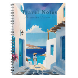 Caderno Espiral Verão personalizado no notebook Grécia Viagem -