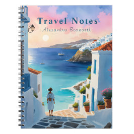 Caderno Espiral Verão personalizado no notebook Grécia Viagem -
