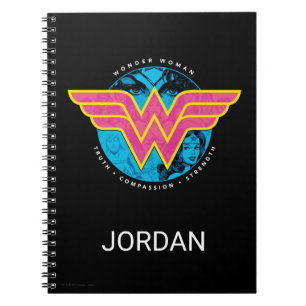 Caderno Espiral Verdade Compaixão Força Comic Wonder Logo