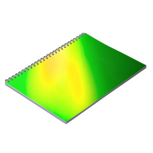 Caderno Espiral verde amarelo ombre luar de listra dupla