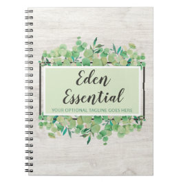 Caderno Espiral Verde Botânico Eucalyptus & Rustic Wood Eco