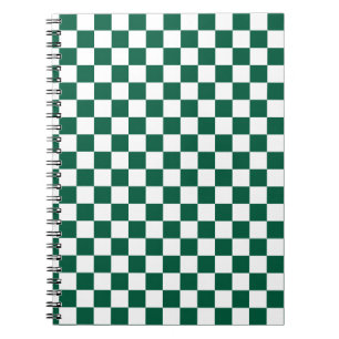 Caderno Espiral Verde-Caçador e Branco Verificado