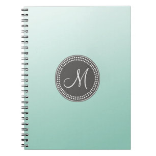 Caderno Espiral Verde da hortelã de Ombre