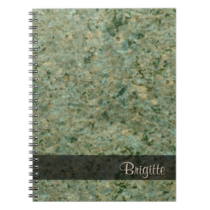 Caderno Espiral Verde da textura da geologia da foto da rocha
