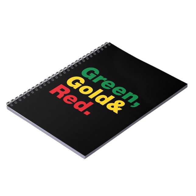 Caderno Espiral Verde, Dourado e Vermelho. (Left Side)