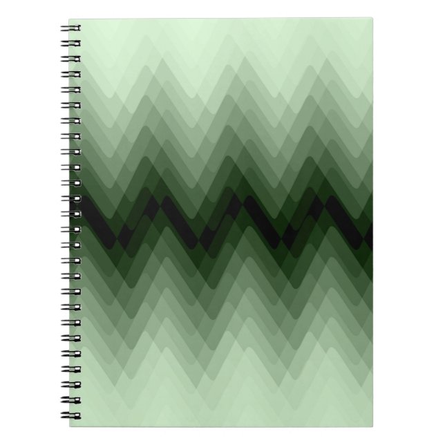 Caderno Espiral Verde escuro e ziguezague da menta. travesseiro de (Frente)
