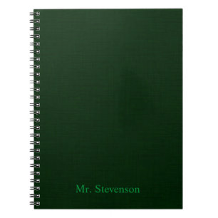 Caderno Espiral Verde escuro texturizado