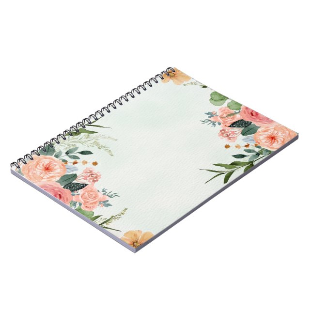 Caderno Espiral verde floral (Left Side)