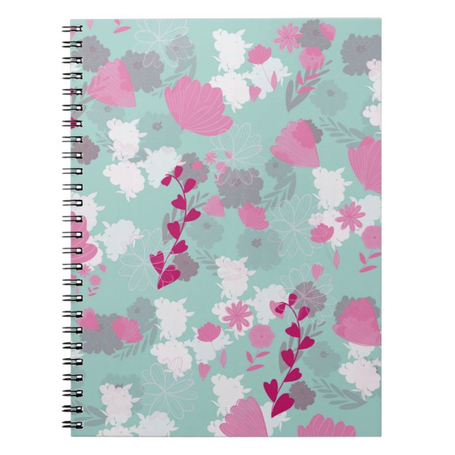 Caderno Espiral verde-flores (Frente)