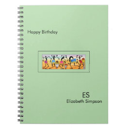 Caderno Espiral Verde giro, Arte Africana, Dança de Quebra