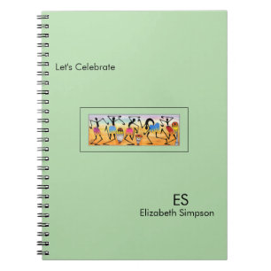 Caderno Espiral Verde giro, Arte Africana, Dança de Quebra