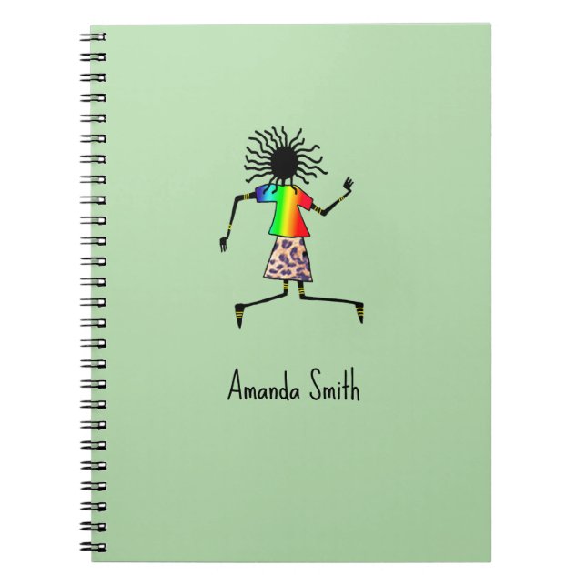 Caderno Espiral Verde giro, bailarino elegante (Frente)