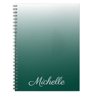 Caderno Espiral Verde-gradiente ombre personalizado