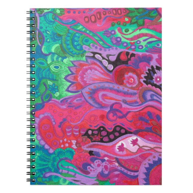 Caderno Espiral Verde interno da violeta de jardim de (Frente)