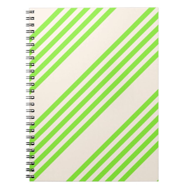 Caderno Espiral Verde limão e bege cinco faixas (Frente)