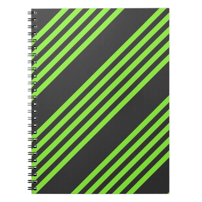 Caderno Espiral Verde limão e carvão de cinco faixas (Frente)